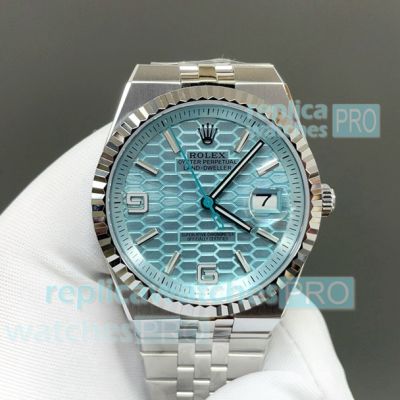 2025 New Swiss Copy Rolex Land-Dweller 40 Ice Blue Dial Flat Jubilee Watch 